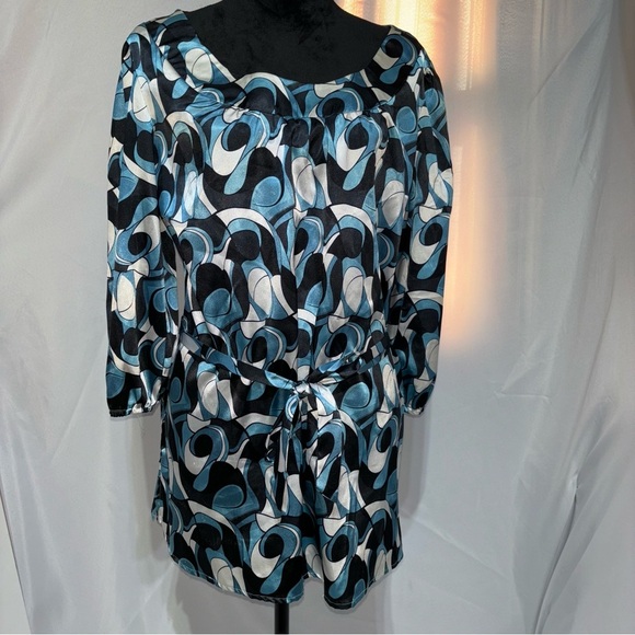2/$30 Y2K Notations Psychedelic Rock Black, White Top Size XL Bohemian - Picture 2 of 10